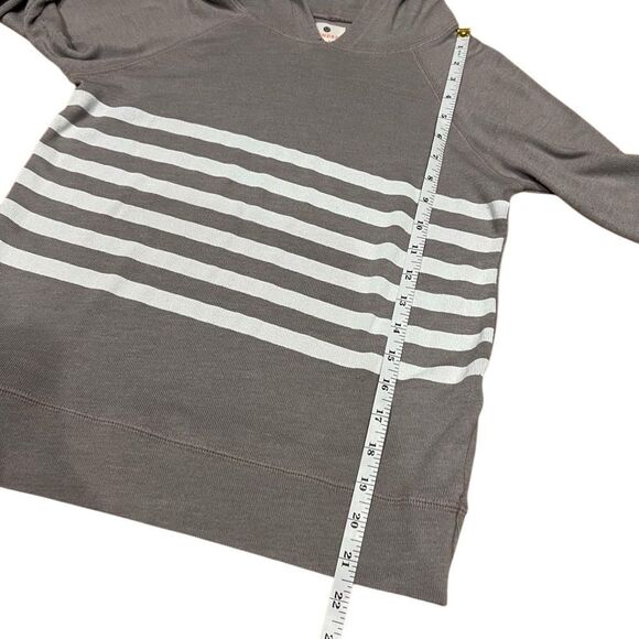 Sundry Pullover Hoodie Grey Stripes Soft Knit Size 0 - Picture 11 of 13